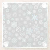 kerstblauwe sneeuwvlokken glazen onderzetter (Achterkant)