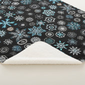 kerstblauwe sneeuwvlokken sherpa deken (3/4)