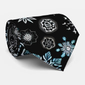 kerstblauwe sneeuwvlokken stropdas (Opgerold)