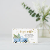 Kerstblauwe vrachtwagen, luidere rackbehuizing informatiekaartje (Staand voorkant)