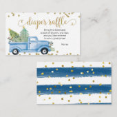 Kerstblauwe vrachtwagen, luidere rackbehuizing informatiekaartje (Voorkant / Achterkant)