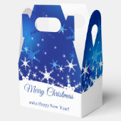 kerstblauwe wintersneeuwvlokken bedankdoosjes (Geopend)