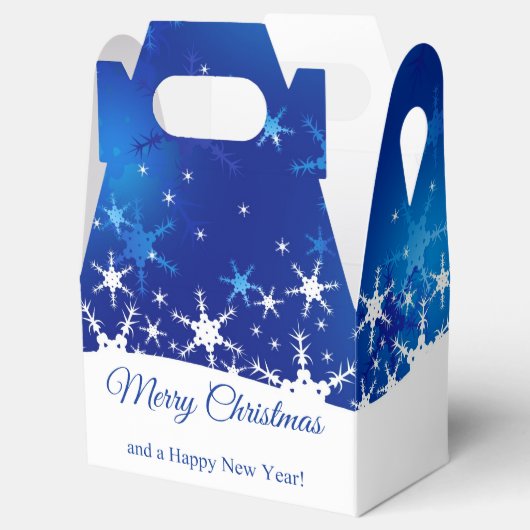 kerstblauwe wintersneeuwvlokken bedankdoosjes (Geopend)