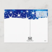 kerstblauwe wintersneeuwvlokken feestdagenkaart (Achterkant)