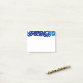 kerstblauwe wintersneeuwvlokken post-it® notes (Op bureau)