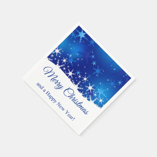 kerstblauwe wintersneeuwvlokken servetten (Hoek)