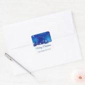kerstblauwe wintersneeuwvlokken vierkante sticker (Envelop)