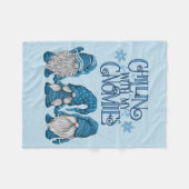 Kerstblauwe wintertrio-chillin met mijn gnomen fleece deken (Voorkant (Horizontaal))