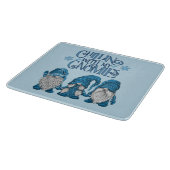Kerstblauwe wintertrio-chillin met mijn gnomen snijplank (Hoek)