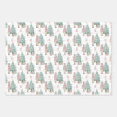 kerstblauwhelmen Glitter Festive Patronen Inpakpapier Vel (Voorkant 3)