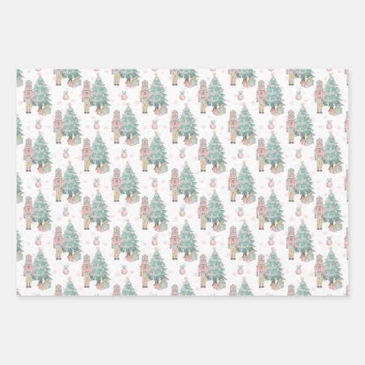 kerstblauwhelmen Glitter Festive Patronen Inpakpapier Vel (Voorkant 3)