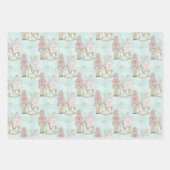 kerstblauwhelmen Glitter Festive Patronen Inpakpapier Vel (Voorkant)