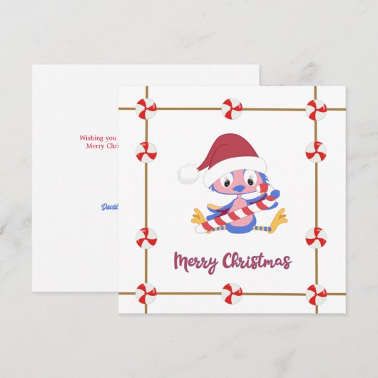 KerstblauwSnoep Lijst  Feestdagenkaart (Voorkant / Achterkant)