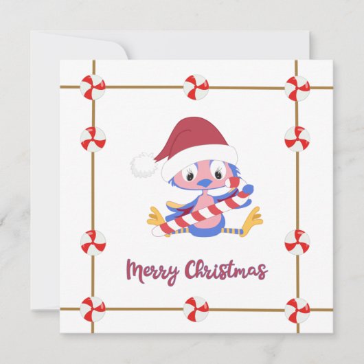 KerstblauwSnoep Lijst  Feestdagenkaart (Voorkant)