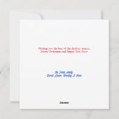 KerstblauwSnoep Lijst  Feestdagenkaart (Achterkant)