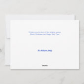 KerstblauwVogel in kooi Feestdagenkaart (Achterkant)