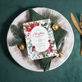 Kerstbloem en bladeren Waterverf Kaart