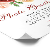 Kerstbloem Foliage Trouwfoto Guestbook  Poster (Hoek)