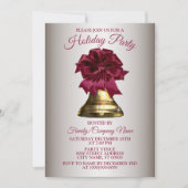 Kerstbloem Golden Bell Feestdagen Party Kaart (Voorkant)