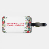 Kerstbloem grens bagagelabel (Achterkant horizontaal)