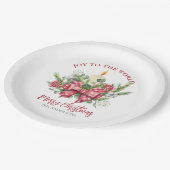 Kerstbloem Joy aan de wereld-dennenboog Papieren Bordje (Gekanteld)