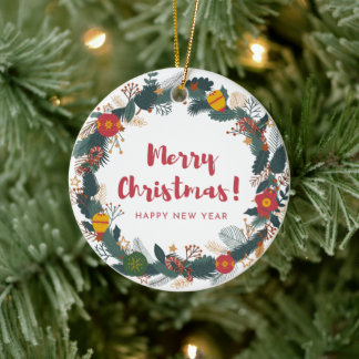 kerstbloem keramisch ornament