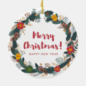 kerstbloem keramisch ornament (Achterkant)