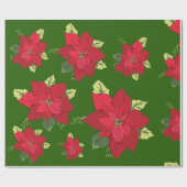 Kerstbloem Poinsettia inpakpapier (Vlak)