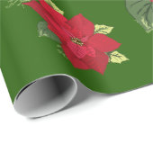 Kerstbloem Poinsettia inpakpapier (Rol Hoek)
