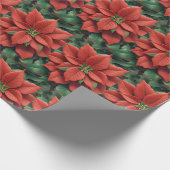 Kerstbloem Poinsettia ontwerp Cadeaupapier (Hoek)