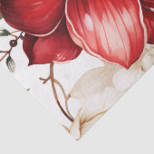 Kerstbloem Poinsettia rood groen patroon Tissuepapier (Detail)