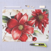Kerstbloem Poinsettia rood groen patroon Tissuepapier (Craft)