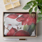 Kerstbloem Poinsettia rood groen patroon Tissuepapier (Geschenk)
