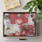 Kerstbloem Poinsettia rood groen patroon Tissuepapier (Geschenk)