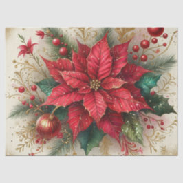 Kerstbloem Rode Poinsettia Vloeipapier Tissuepapier