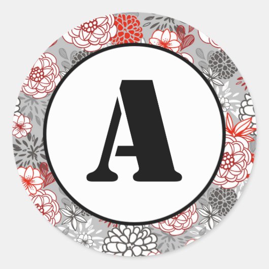Kerstbloem - Ronde Sticker (Voorkant)