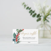 Kerstbloem rood groen goud luier verloting informatiekaartje (Staand voorkant)