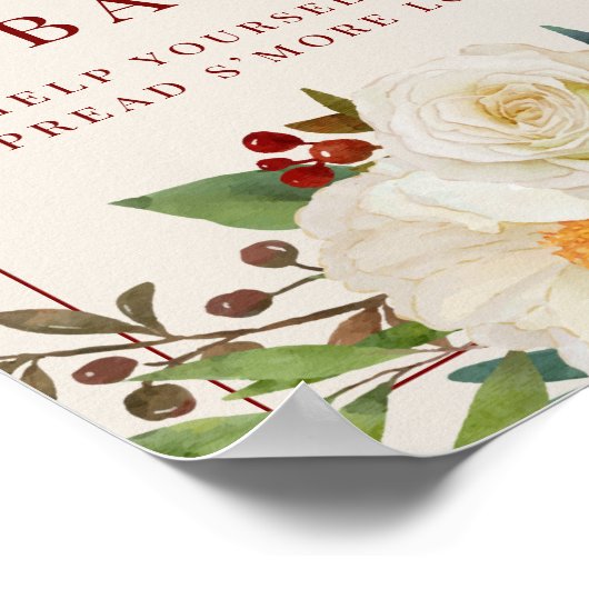 Kerstbloem S'mores Bar Bord Poster (Hoek)