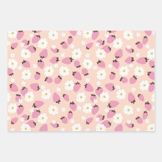 Kerstbloem Strawberry Dream Inpakpapier Vel (Voorkant 2)