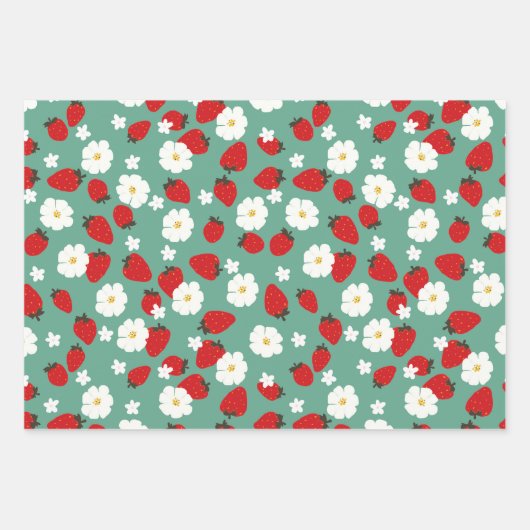 Kerstbloem Strawberry Dream Inpakpapier Vel (Voorkant)