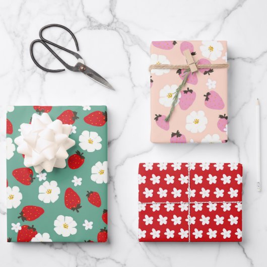 Kerstbloem Strawberry Dream Inpakpapier Vel (Voorkant)