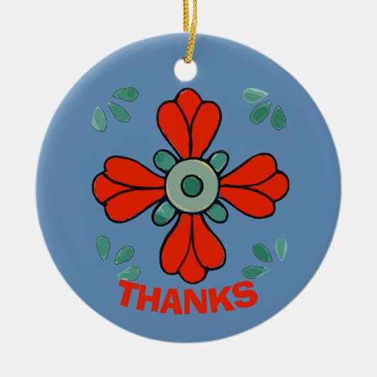 Kerstbloem,, toevoegen, tekst bewerken keramisch ornament (Voorkant)