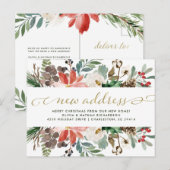 kerstbloem | vakantieverhuizing aankondigingskaart (Voorkant / Achterkant)