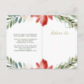 kerstbloem | vakantieverhuizing aankondigingskaart (Achterkant)