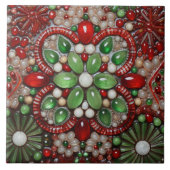 Kerstbloem van steen Spaanse terracotta 1 Tegeltje (Voorkant)