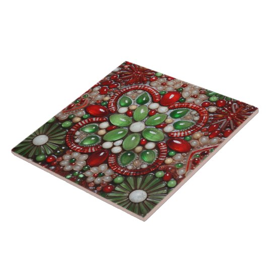 Kerstbloem van steen Spaanse terracotta 1 Tegeltje (Zijkant)