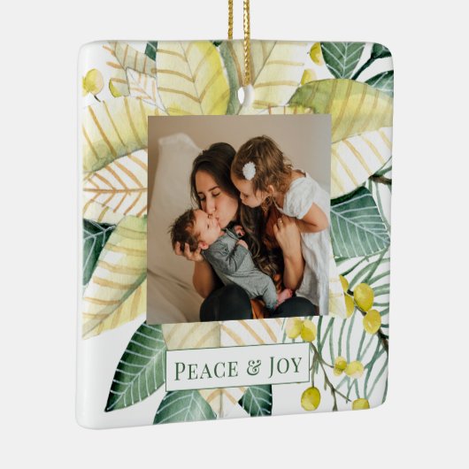 Kerstbloem, vrede en feestdag foto keramisch ornament (Rechts)