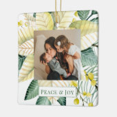 Kerstbloem, vrede en feestdag foto keramisch ornament (Links)