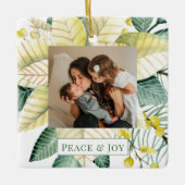 Kerstbloem, vrede en feestdag foto keramisch ornament (Voorkant)