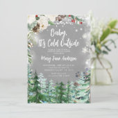 Kerstbloem Witte Sneeuwvlokken Geslacht Reveal Kaart (Staand voorkant)